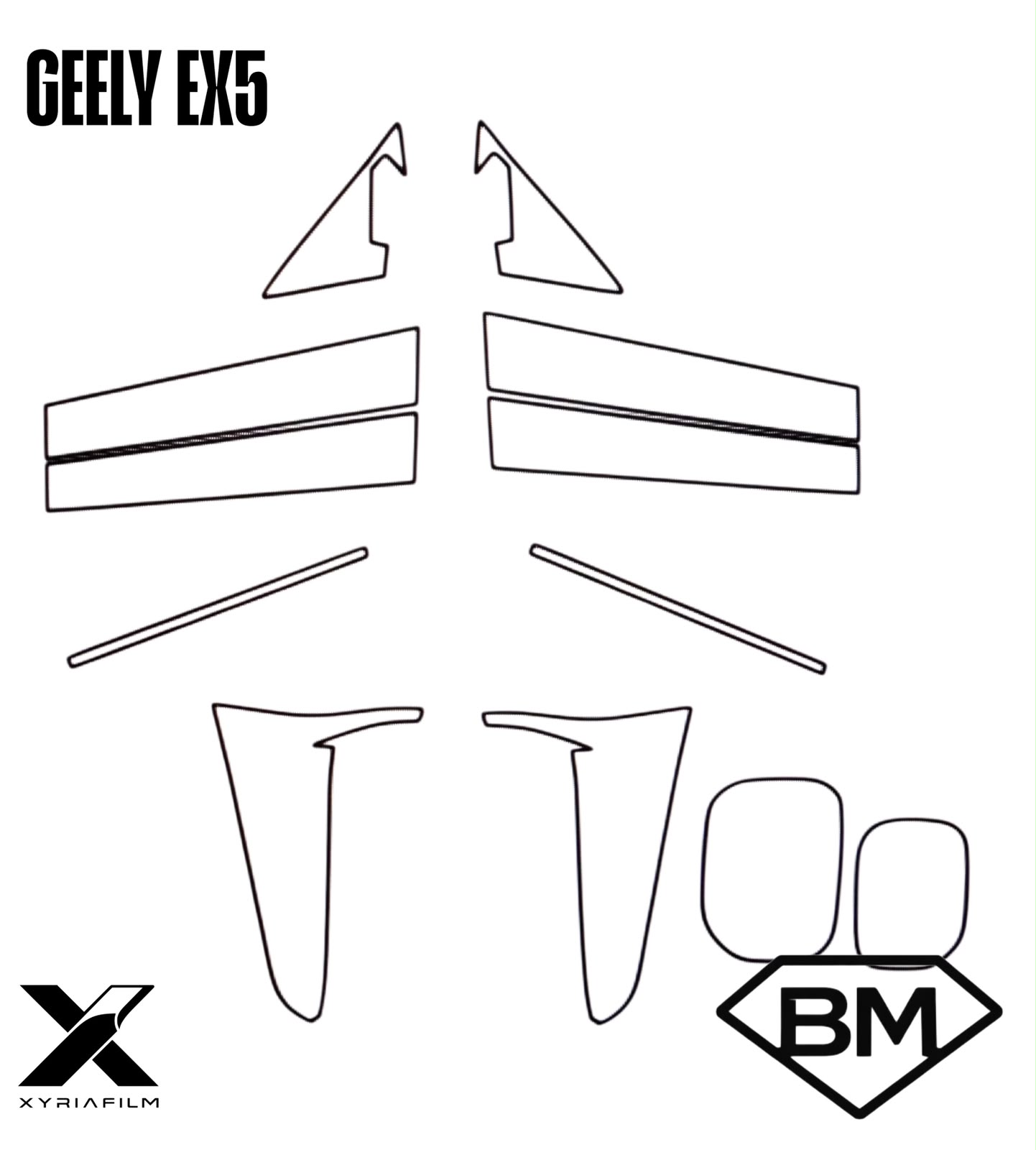 Set de postes de puertas PPF para Geely EX5