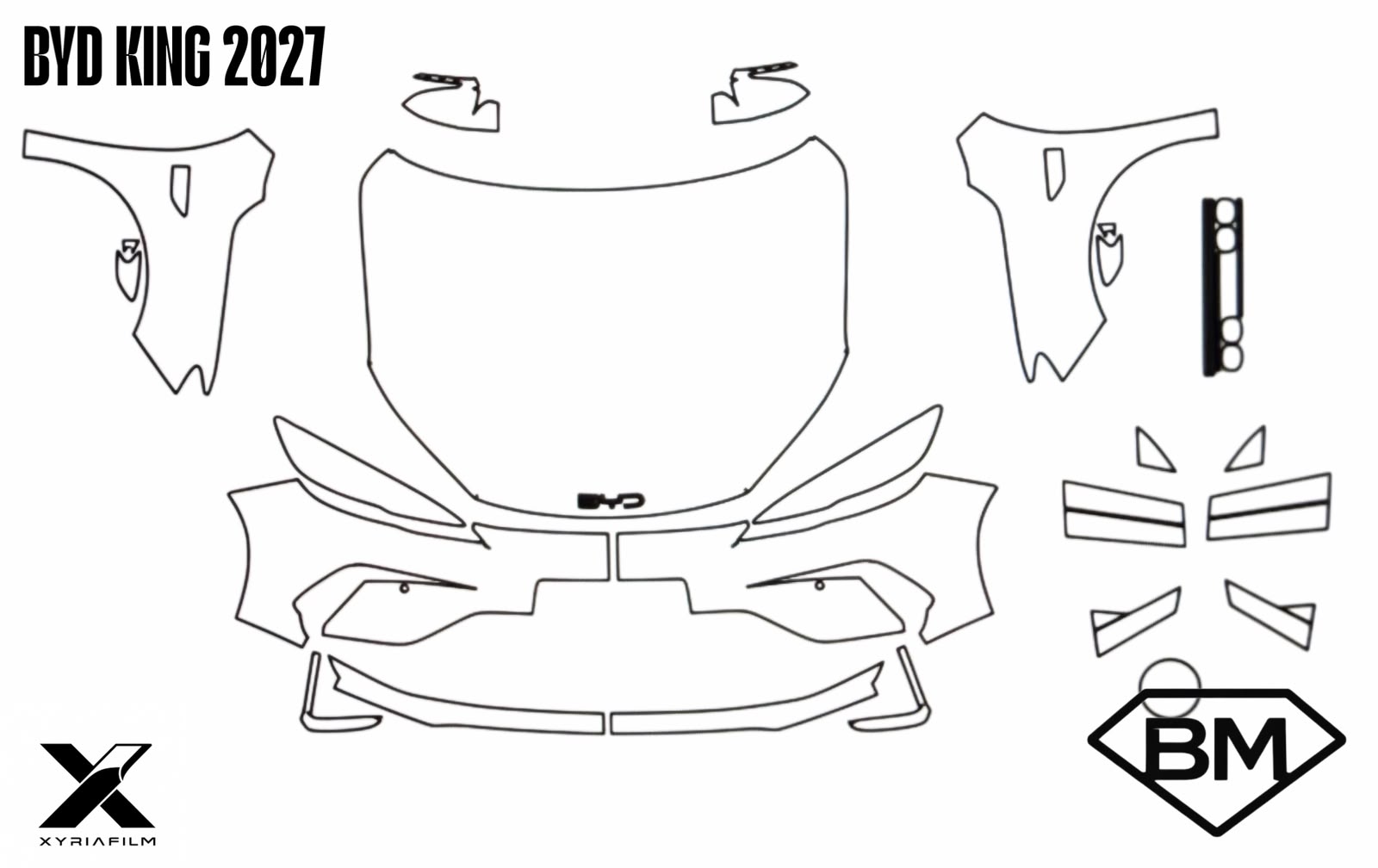 Frente completo + pantallas PPF para BYD King 2027
